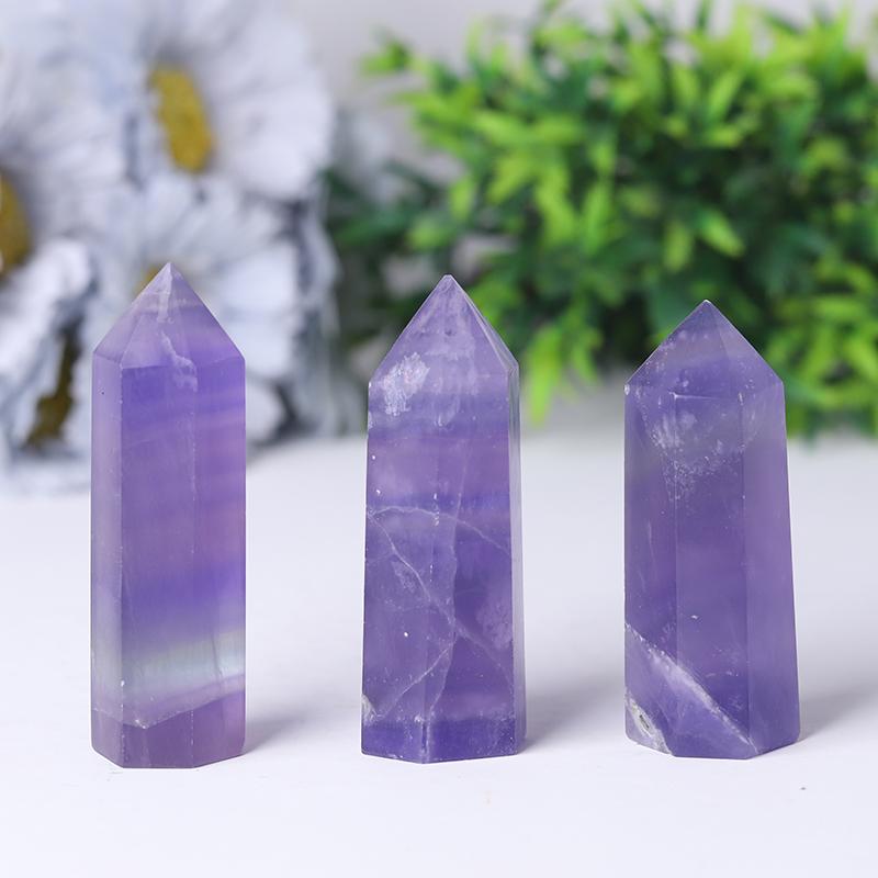 Wholesale Natural Healing Stone Purple Fluorite Points Crystal wholesale suppliers