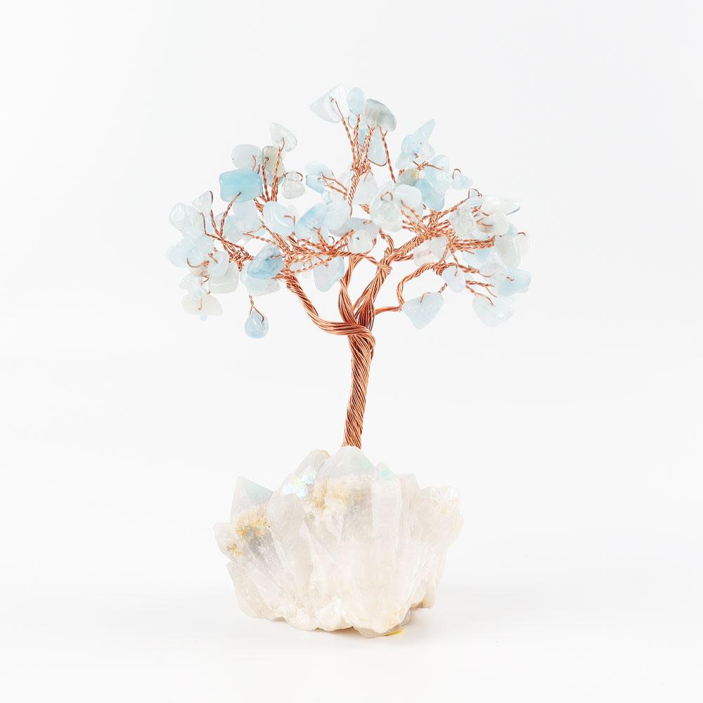 Aquamarine Chips Lucky Tree Free Form