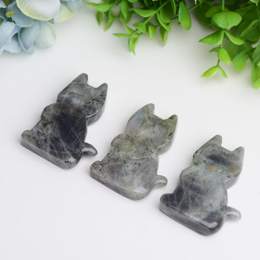 2.3"Labradorite Cat Crystal Carving