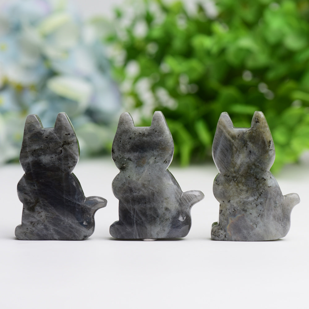 2.3"Labradorite Cat Crystal Carving