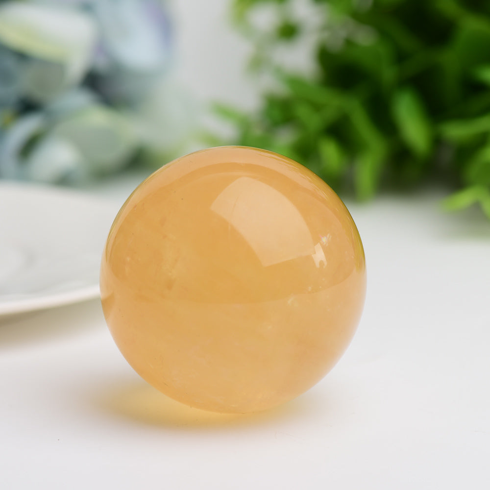 Honey Calcite Crystal Sphere