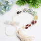 Chakra Raw Stone with Selenite Stick Crystal Hanging
