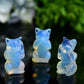 1.9" Opalite Cat 'Hear No Evil, Speak No Evil, See No Evil' Crystal Carving