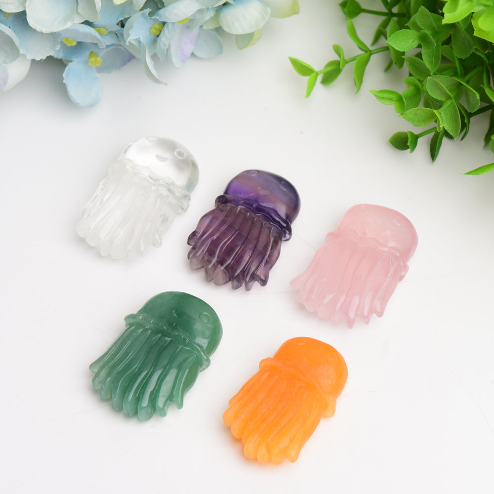 2.0" Mixed Crystal Jellyfish Carving Bulk Wholesale