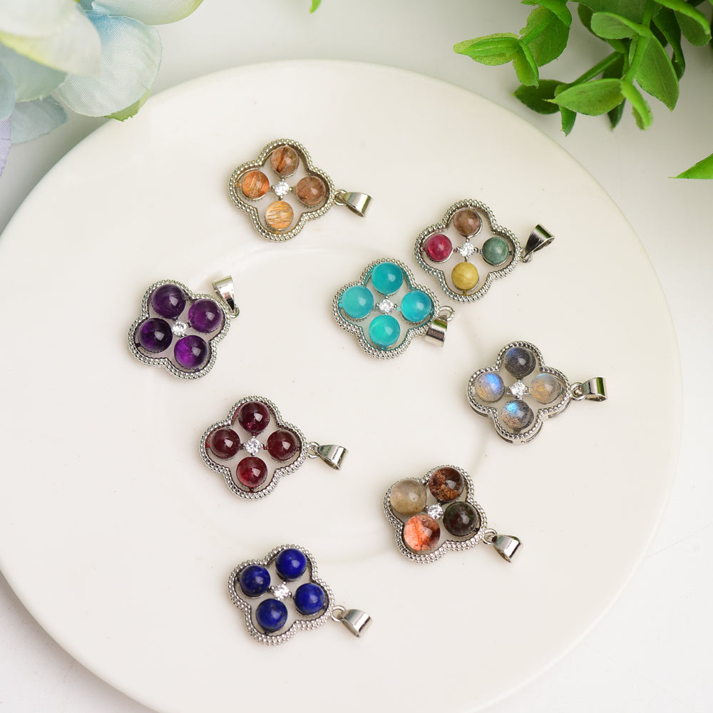 Mixed Crystal Flower Shape Pendant Bulk Wholesale