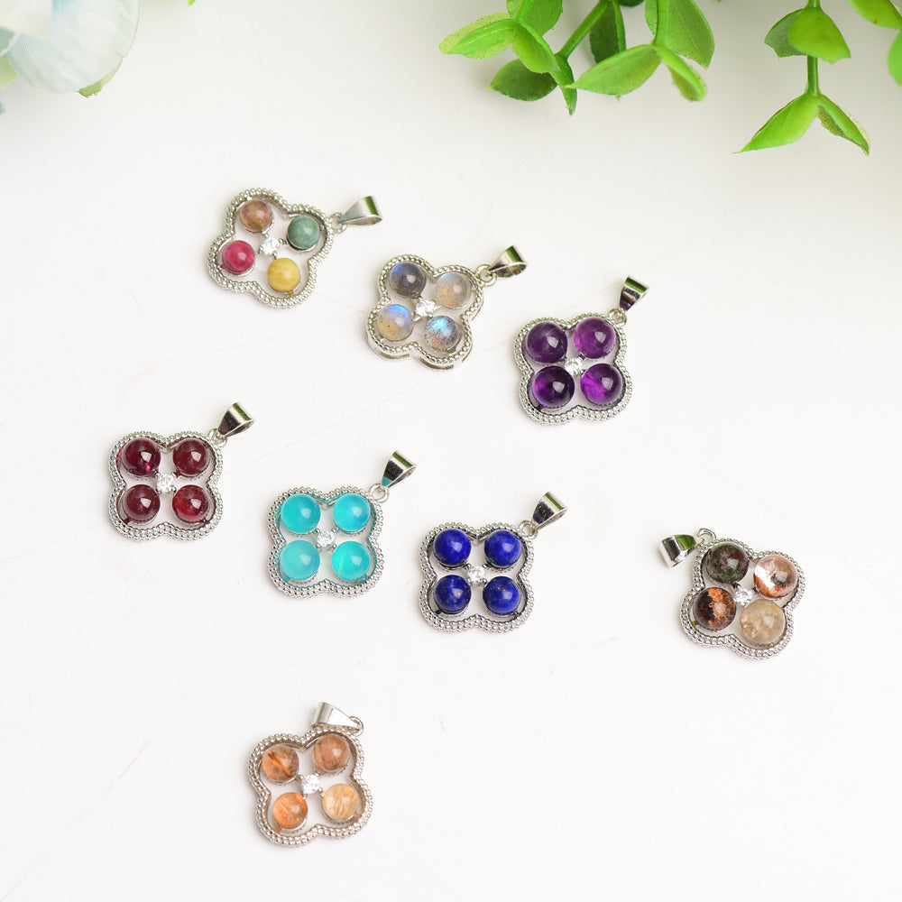 Mixed Crystal Flower Shape Pendant Bulk Wholesale