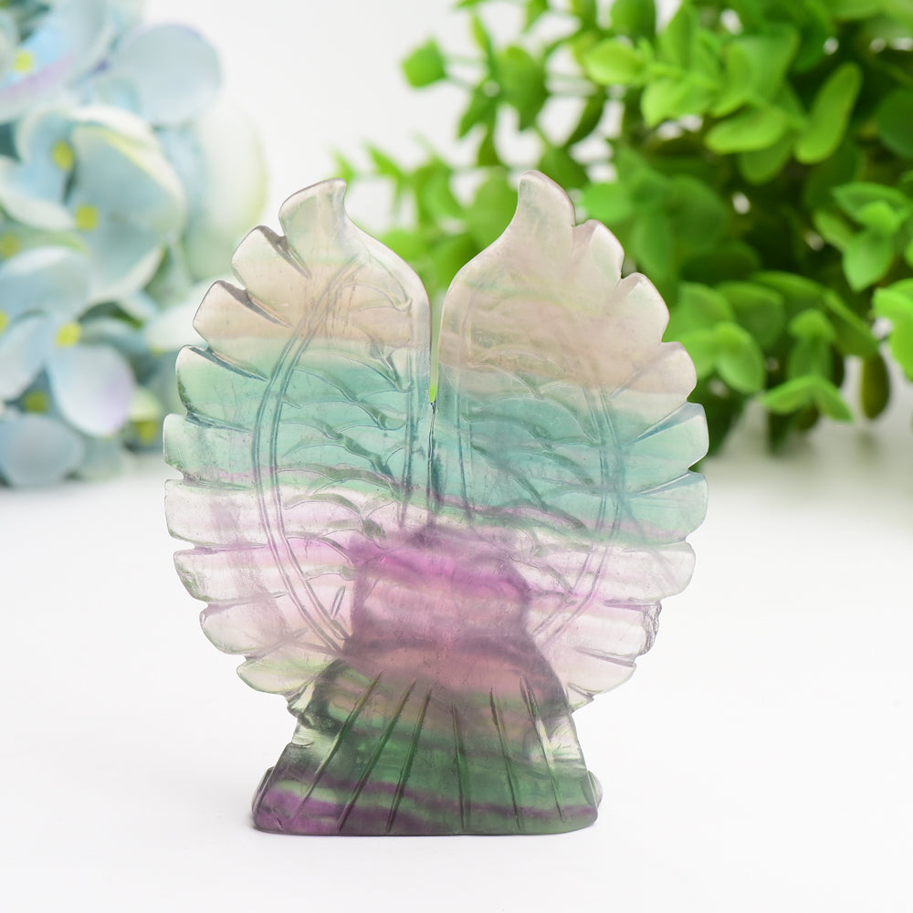 4.4" Rainbow Fluorite Owl Crystal Carving Bulk Wholesale