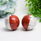 1.5" Red Jasper Howlite Poke Ball Crystal Sphere Bulk Wholeslae