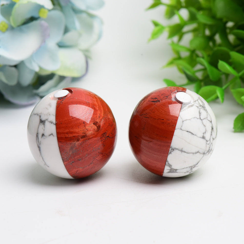 1.5" Red Jasper Howlite Poke Ball Crystal Sphere Bulk Wholeslae