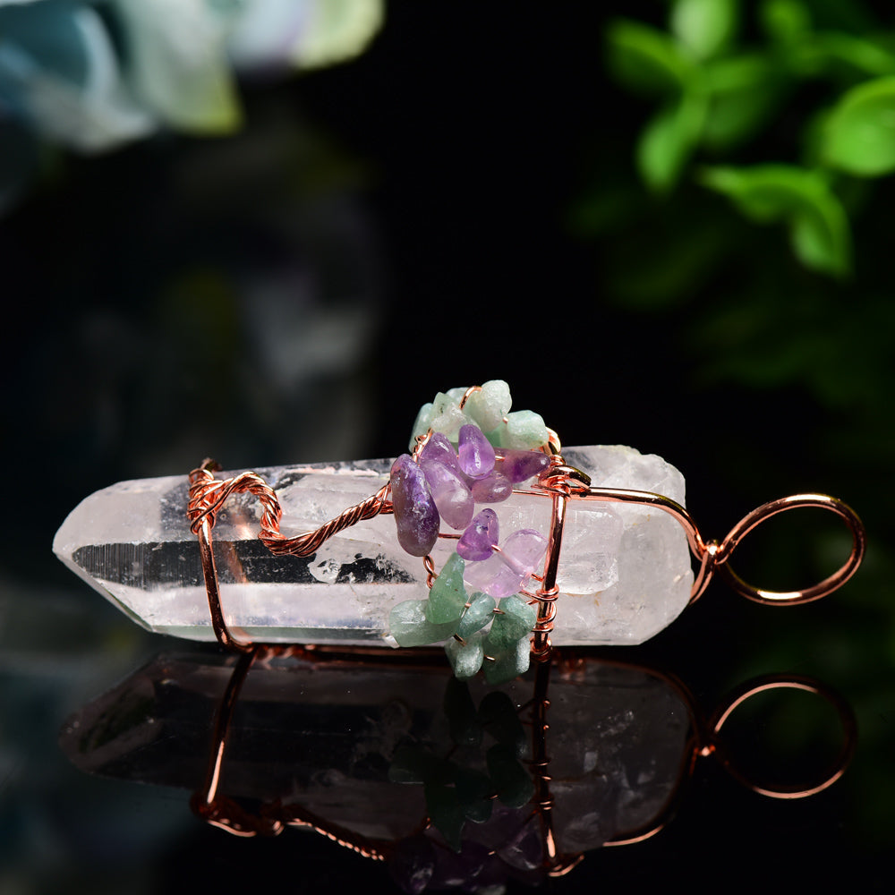 Clear Quartz Life Tree Crystal Pendant Bulk Wholesale