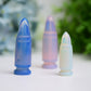 2.0"-2.7" Blue Pink Opalite Bullet Crystal Carving