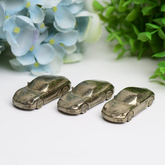 2.2" Pyrite Car Crystal Carving Free Form for Home Decor