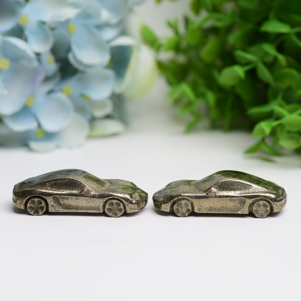 2.2" Pyrite Car Crystal Carving Free Form for Home Decor
