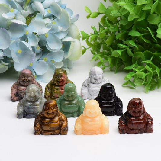 1.4" Mixed Crystal Buddha Crystal Carving Free Form