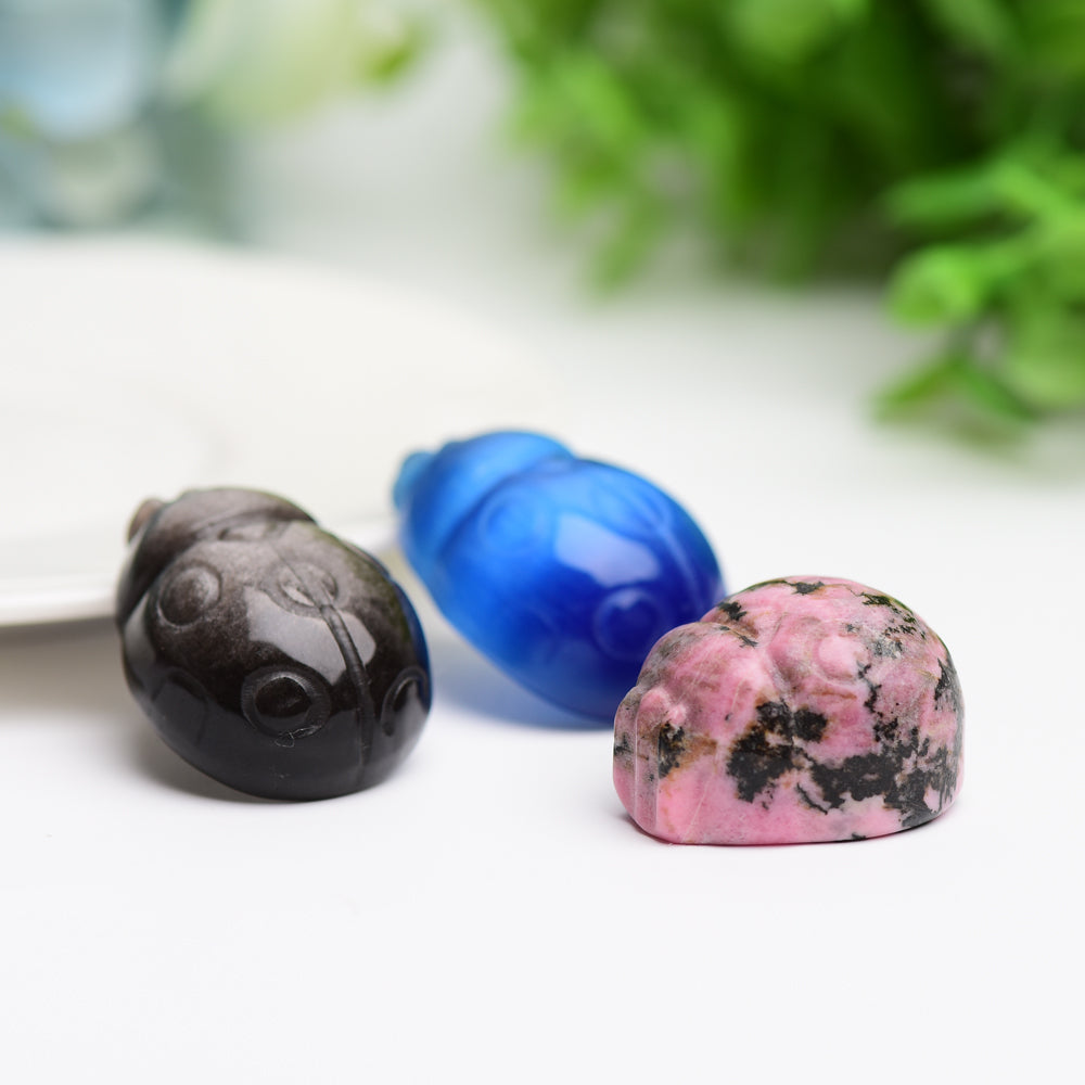 1.3" Ladybug Crystal Carving