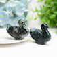 2.1" Moss Agate Duck Animal Crystal Carving