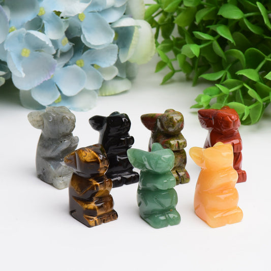 1.5" Rabbit Animal Crystal Carving