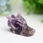 1.8" Mixed Crystal Dragon Head Animal Crystal Carving