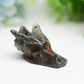 1.8" Mixed Crystal Dragon Head Animal Crystal Carving