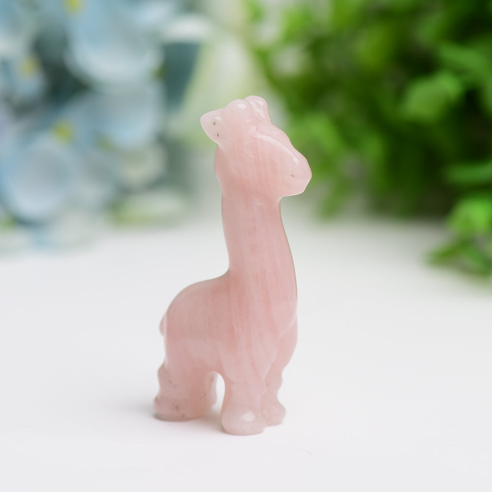 2.4" Mixed Crystal Girraffe Animal Crystal Carving