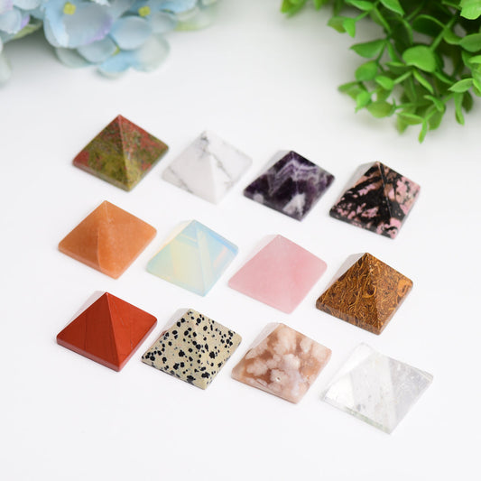 1.1" Mixed Crystal Pyramids Crystal Carving