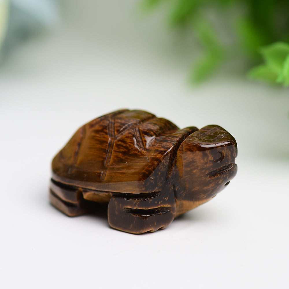 1.4" Mixed Crystal Turtle Animal Crystal Carving