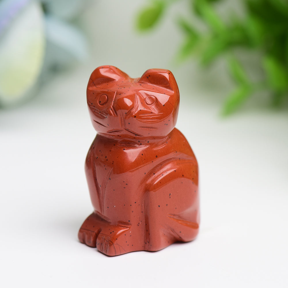 1.5" Mixed Crystal Cat Animal Crystal Carving
