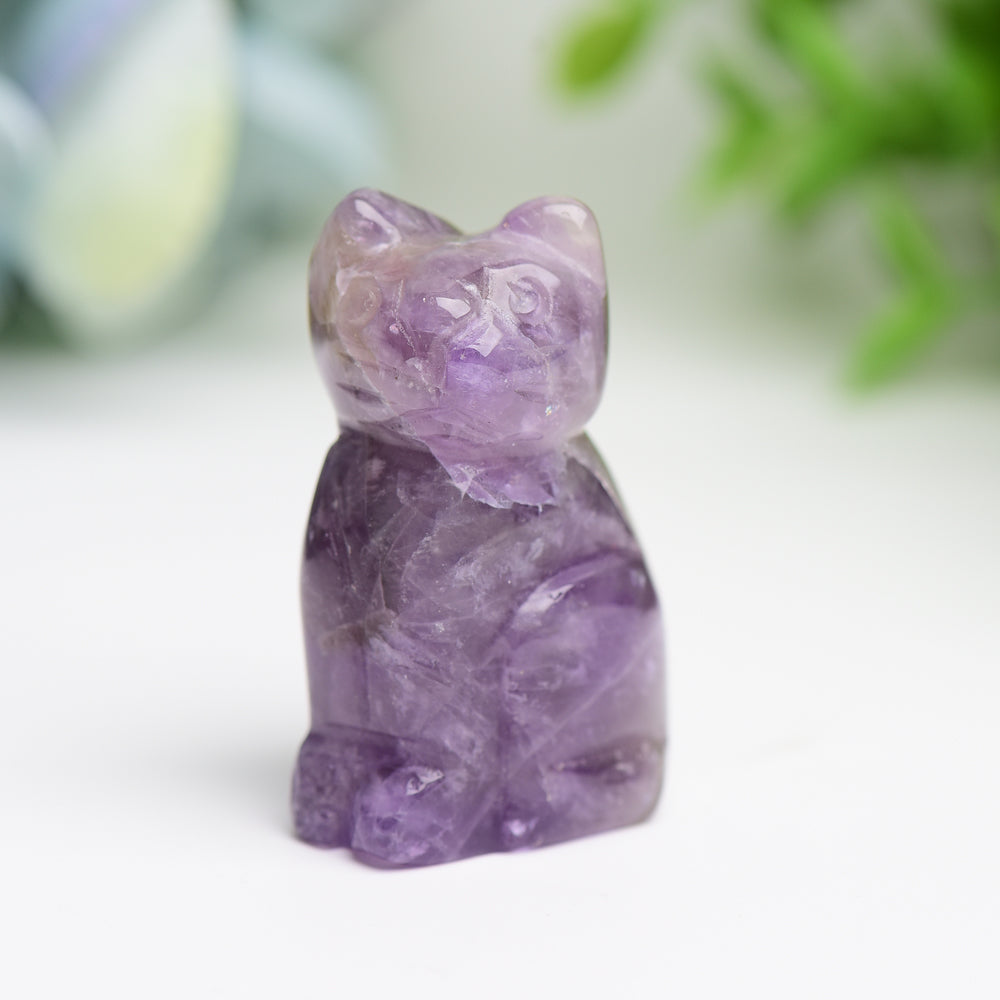 1.5" Mixed Crystal Cat Animal Crystal Carving