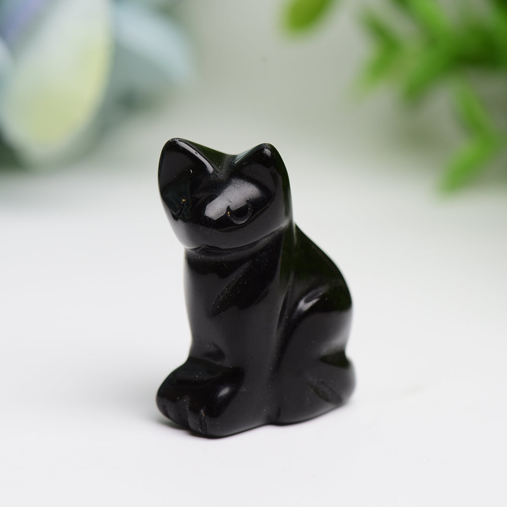 1.5" Mixed Crystal Cat Animal Crystal Carving