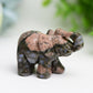 2.0" Mixed Crystal Elephant Animal Crystal Carving