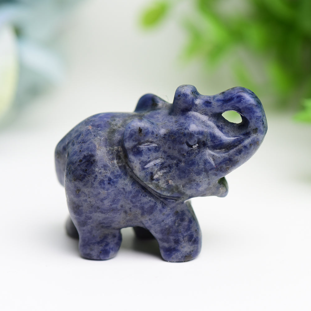 2.0" Mixed Crystal Elephant Animal Crystal Carving