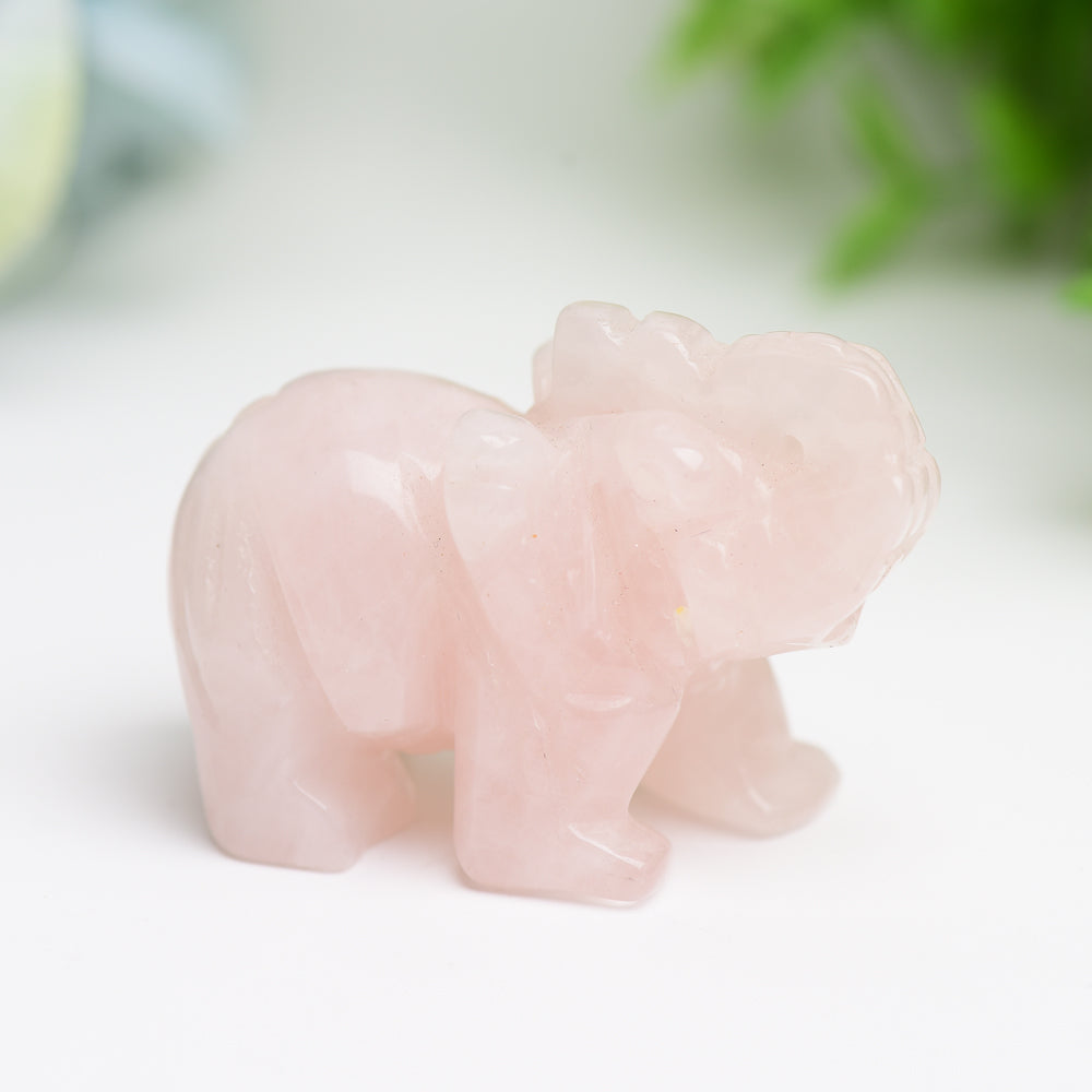 2.0" Mixed Crystal Elephant Animal Crystal Carving