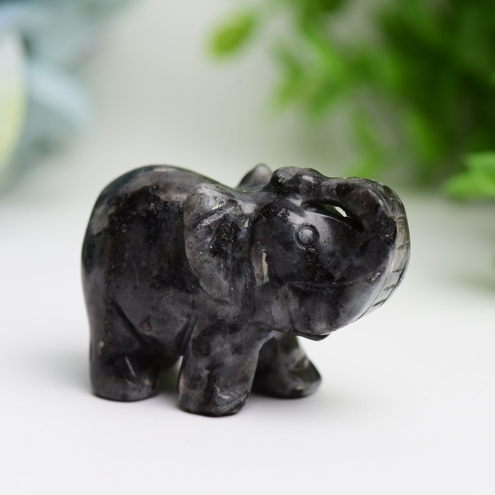 2.0" Mixed Crystal Elephant Animal Crystal Carving