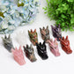 2.5" Mixed Crystal Dragon Head Animal Crystal Carving
