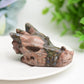 2.5" Mixed Crystal Dragon Head Animal Crystal Carving