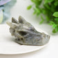 2.5" Mixed Crystal Dragon Head Animal Crystal Carving