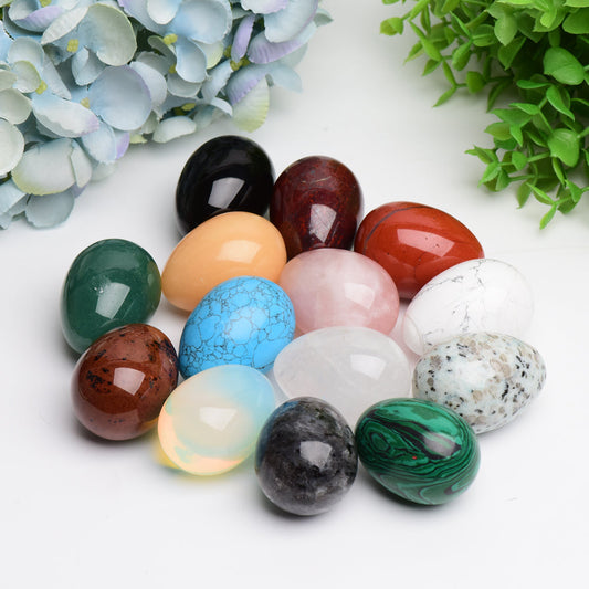 2.0" Mixed Crystal Egg Crystal Carving
