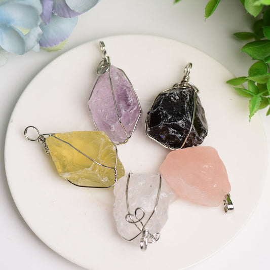 Raw Stone Crystal Pendant