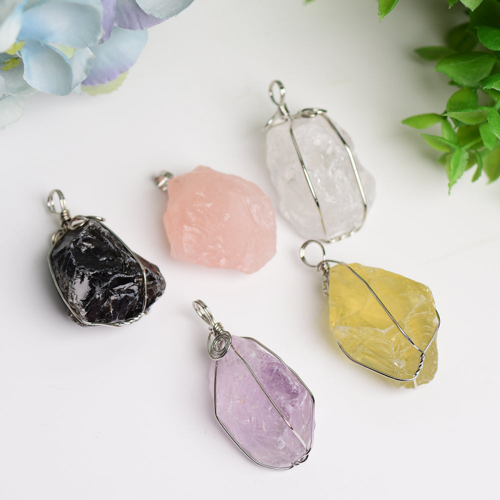 Raw Stone Crystal Pendant