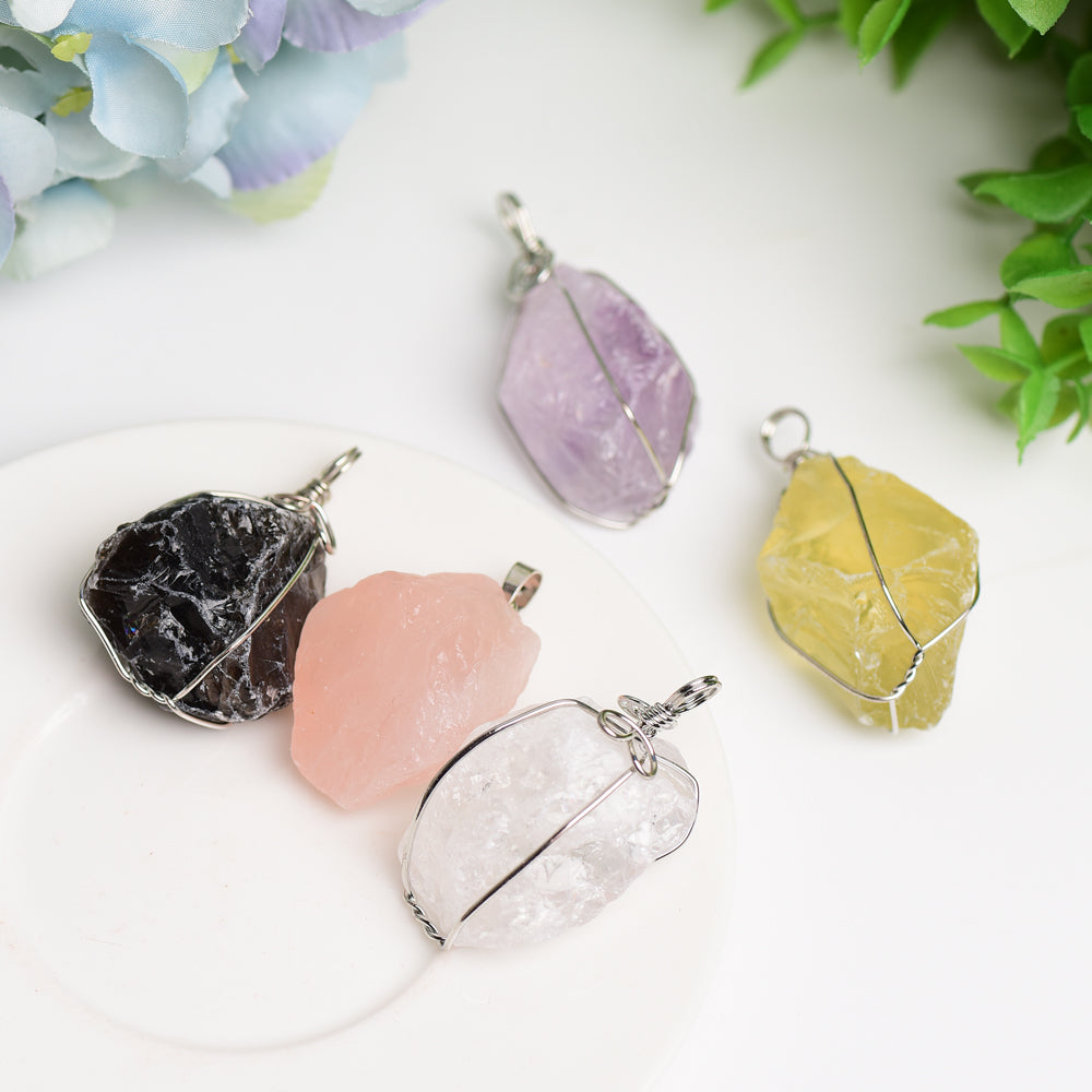 Raw Stone Crystal Pendant