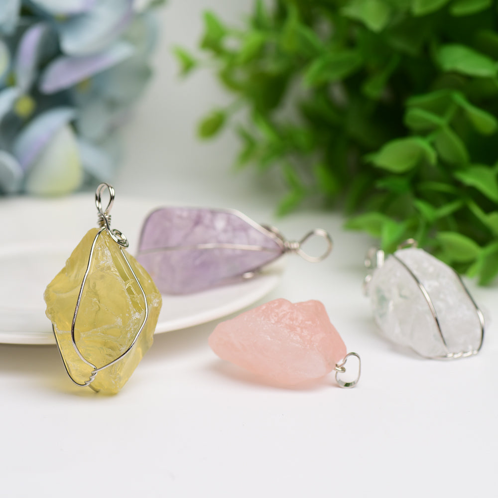 Raw Stone Crystal Pendant