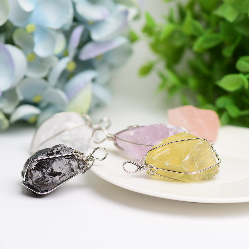 Raw Stone Crystal Pendant