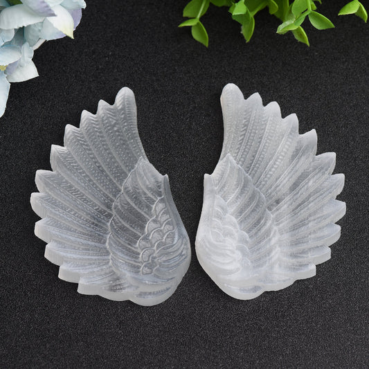 Mixed Crystal Pair of Wings Carving Bulk Wholesale