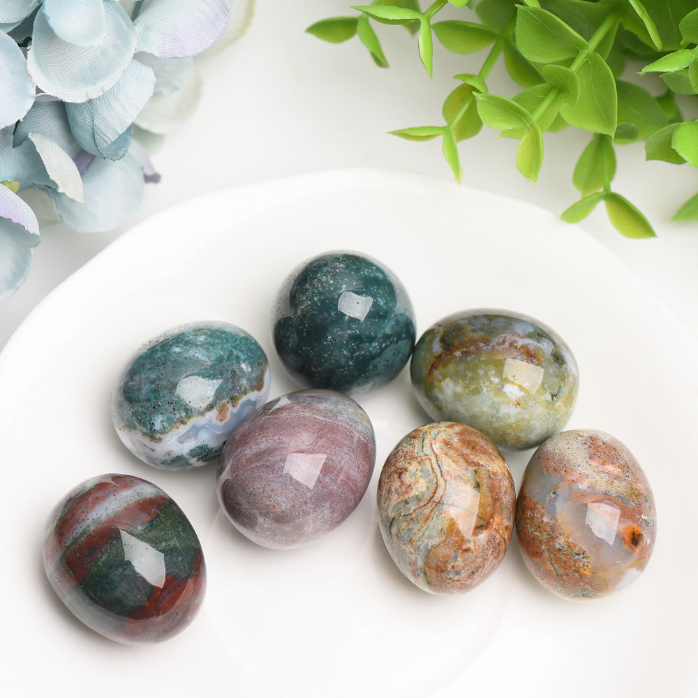 1.2" Ocean Jasper Egg Crystal Carving Bulk Wholesale