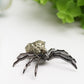 2.0" Metal Spider with Raw Pyrite Stone Decor Free Form for Bulk Wholesale