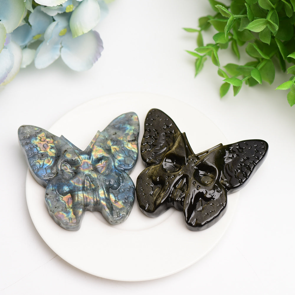 3.0" Labradorite & Golden Obsidian Butterfly Carving Bulk Wholesale