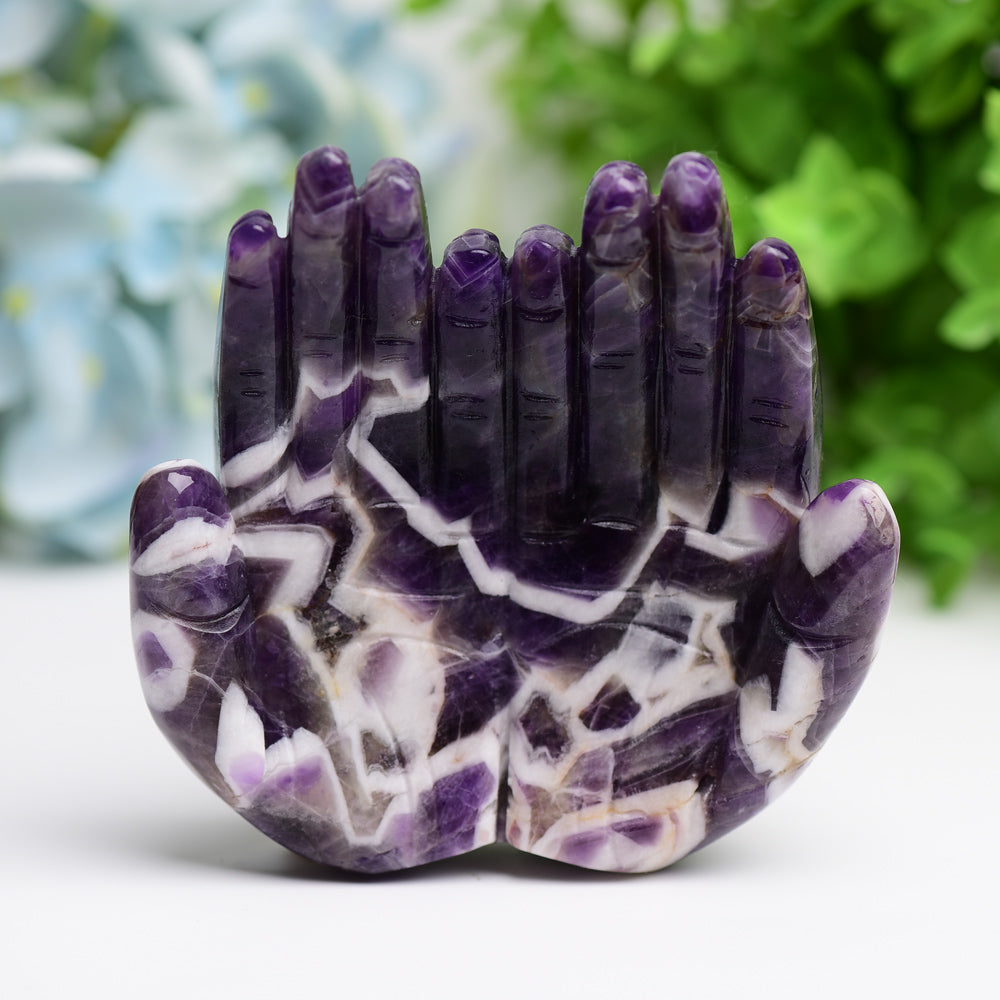 4.2" Mixed Crytsal Buddha Hand Crystal Carving