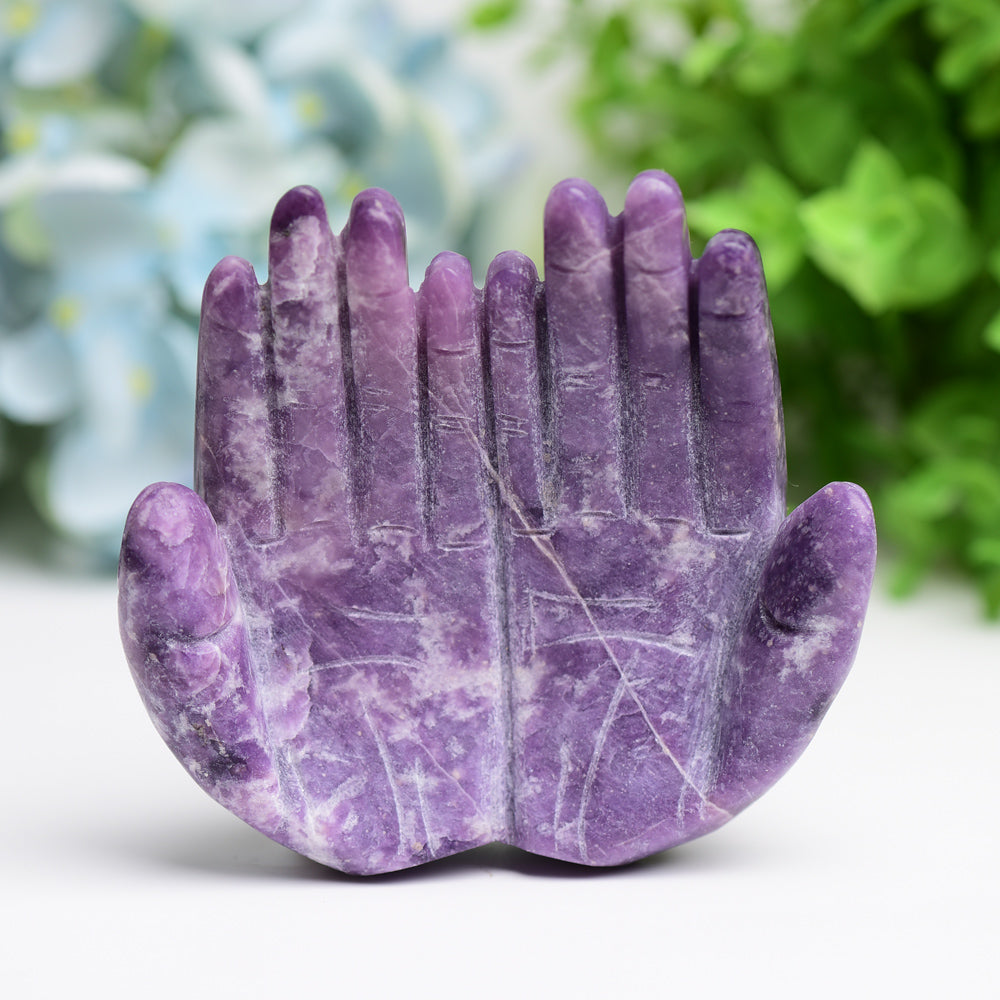 4.2" Mixed Crytsal Buddha Hand Crystal Carving