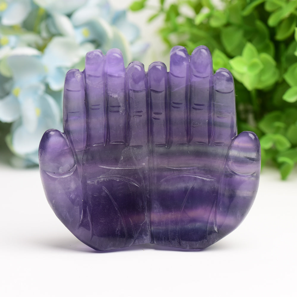 4.2" Mixed Crytsal Buddha Hand Crystal Carving