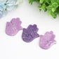 2.2" Purple Mica Hand with Evil's Eye Crystal Carving